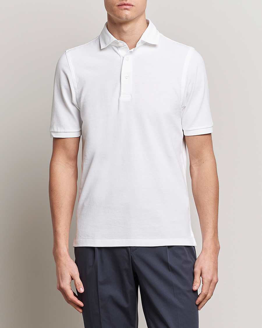 Herre | Tøj | Gran Sasso | Washed Polo White