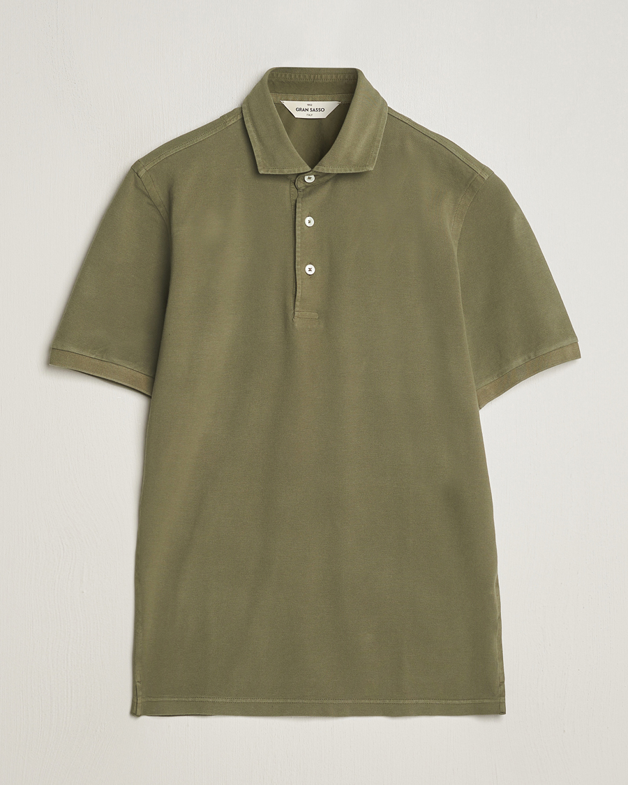 Herre | Polotrøjer | Gran Sasso | Washed Polo Medium Green