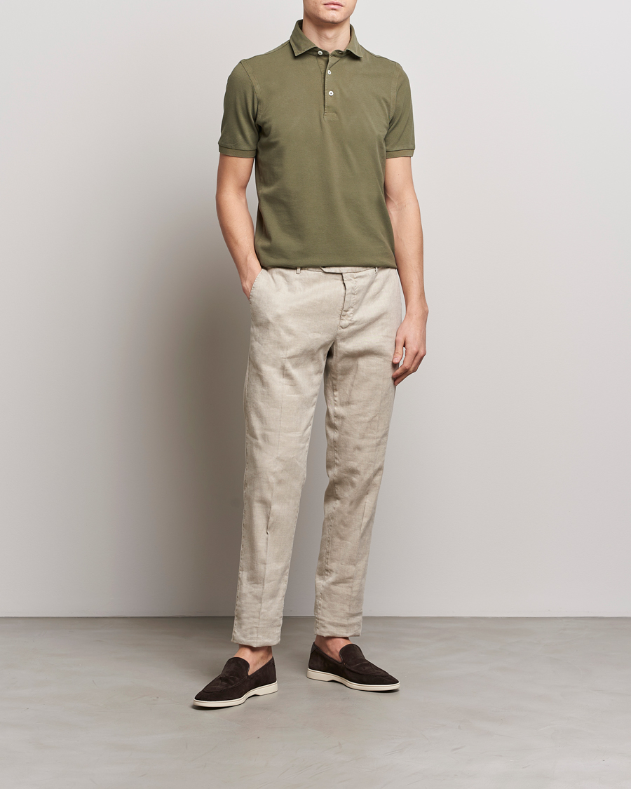 Herre | Polotrøjer | Gran Sasso | Washed Polo Medium Green