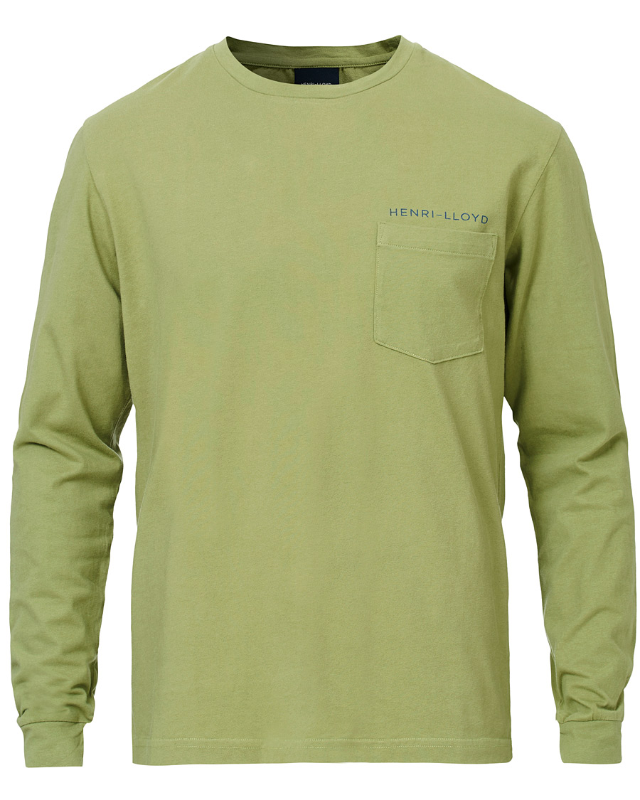 Herre | T-Shirts | Henri-Lloyd | Henri Lloyd RWR Backprint Long Sleeve Crew Neck Tee Light Green