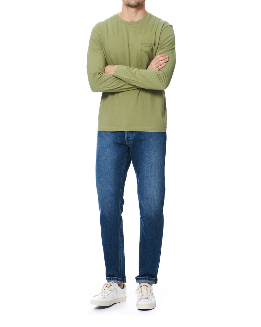 Herre | T-Shirts | Henri-Lloyd | Henri Lloyd RWR Backprint Long Sleeve Crew Neck Tee Light Green