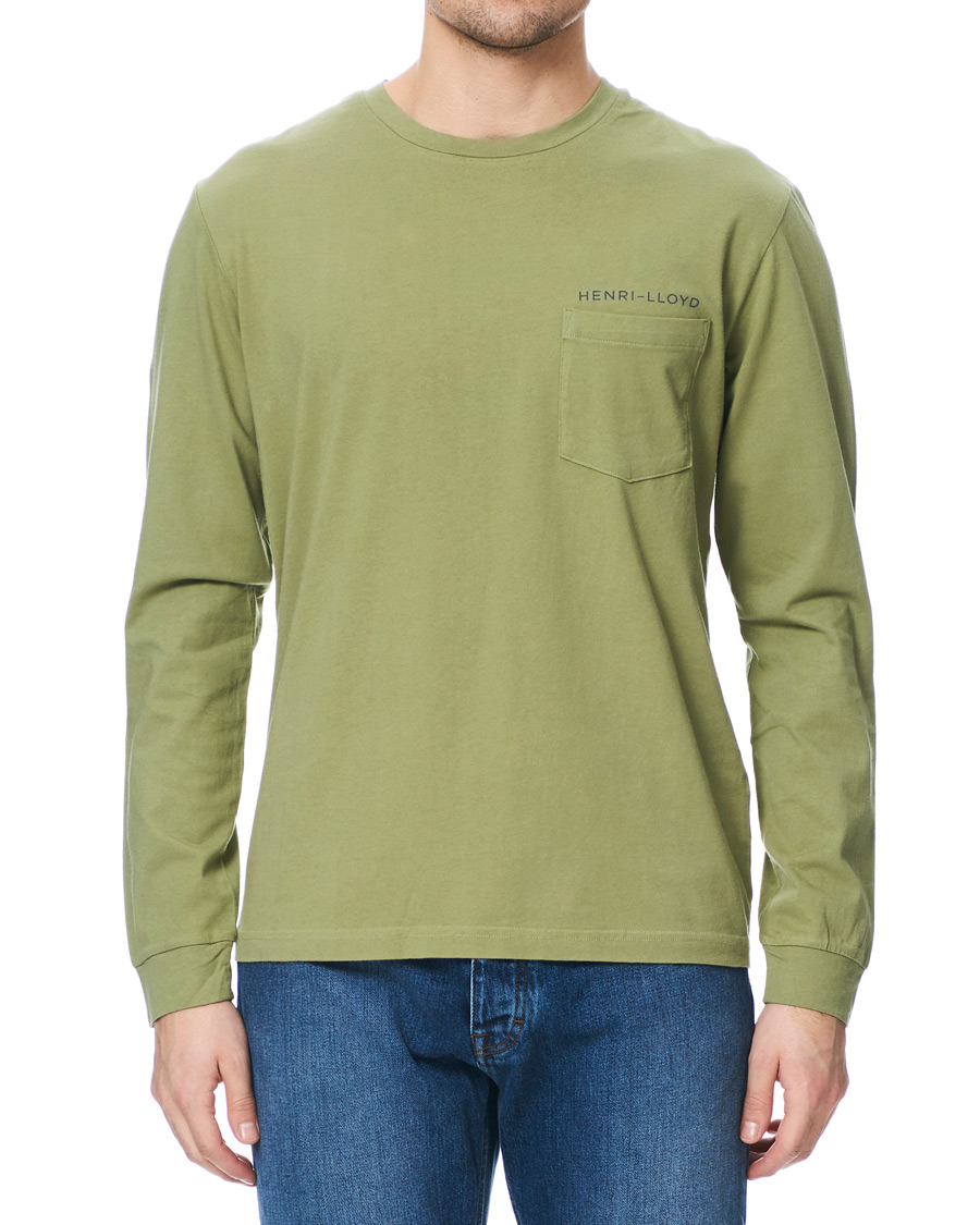 Herre | T-Shirts | Henri-Lloyd | Henri Lloyd RWR Backprint Long Sleeve Crew Neck Tee Light Green