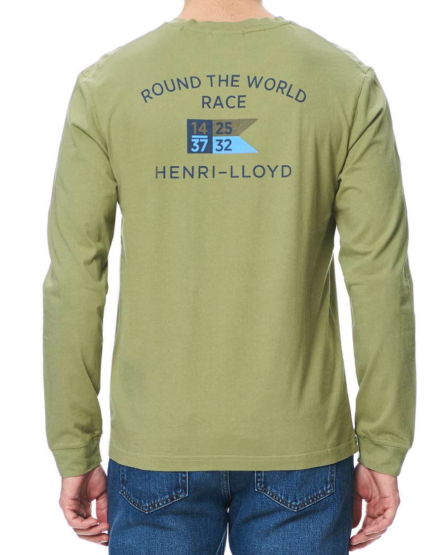 Herre | T-Shirts | Henri-Lloyd | Henri Lloyd RWR Backprint Long Sleeve Crew Neck Tee Light Green