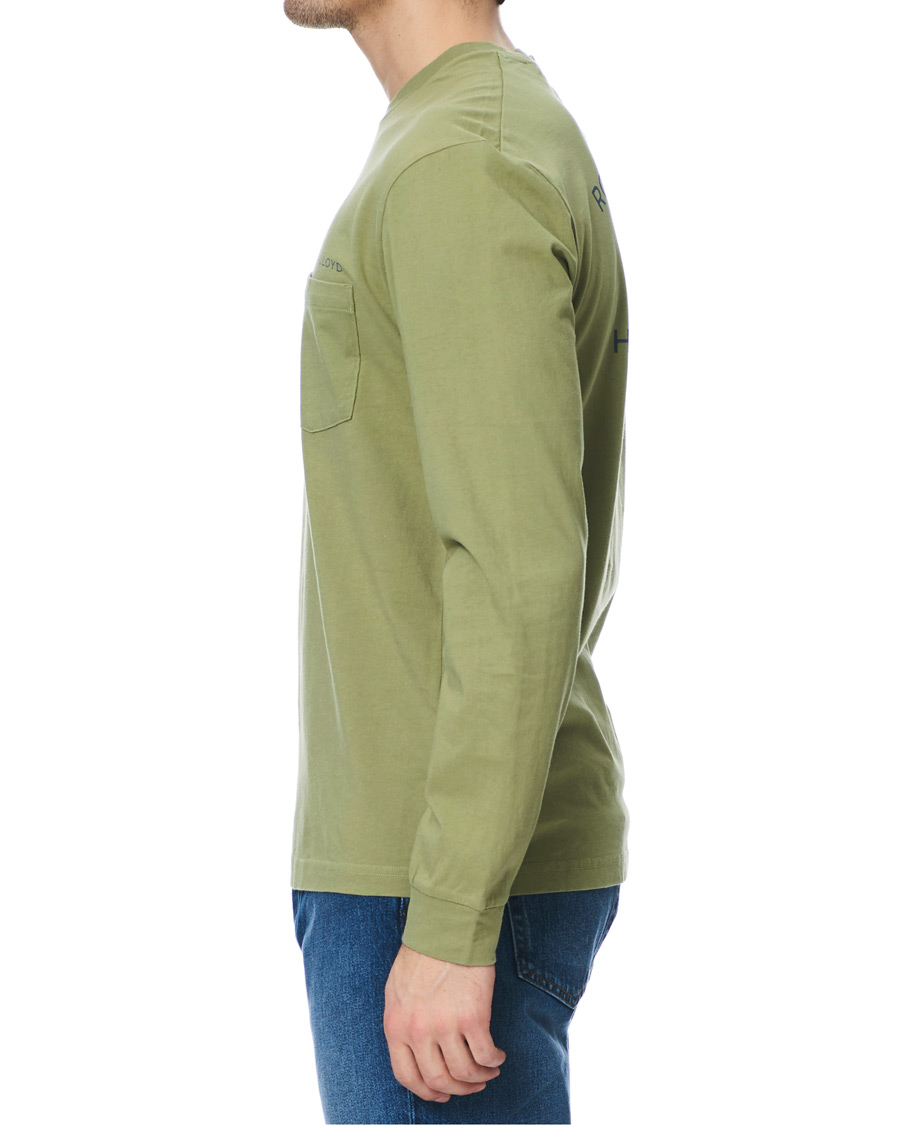 Herre | T-Shirts | Henri-Lloyd | Henri Lloyd RWR Backprint Long Sleeve Crew Neck Tee Light Green