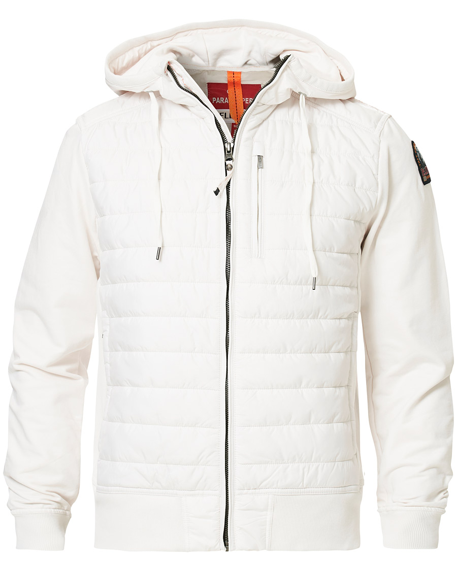 Herre | Jakker | Parajumpers | Ivor Fleece & Puffer Hooded Jacket White Cream L