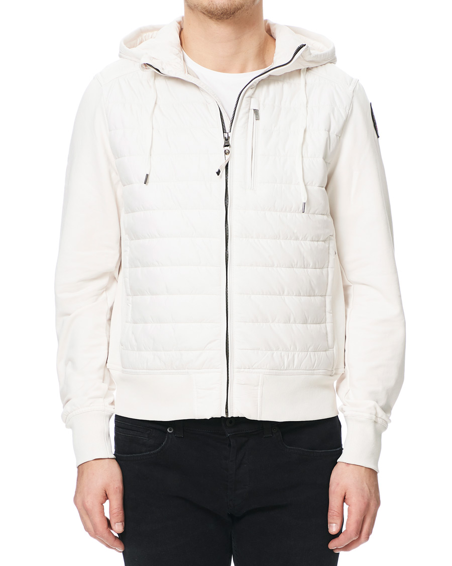 Herre | Jakker | Parajumpers | Ivor Fleece & Puffer Hooded Jacket White Cream L