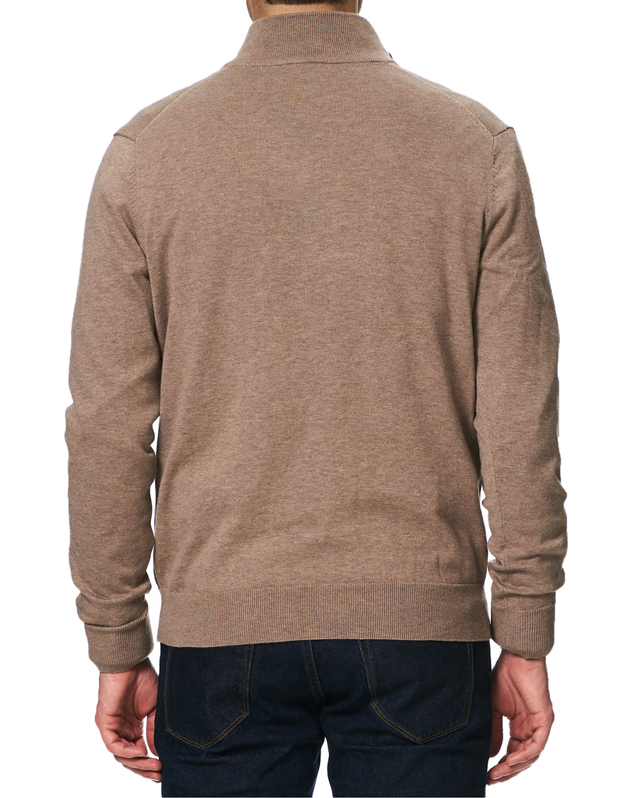 Herre | Trøjer | Hackett | Cotton/Silk Half -Zip Taupe