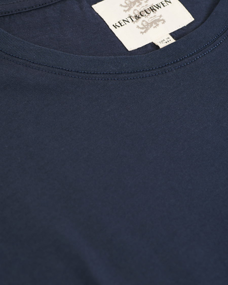 Herre | T-Shirts | Kent & Curwen | Rose Embroidered T-Shirt Navy