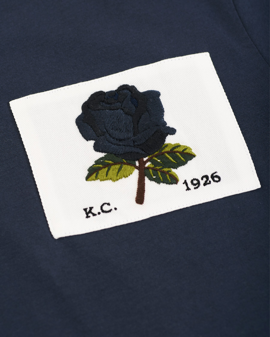 Herre | T-Shirts | Kent & Curwen | Rose Embroidered T-Shirt Navy