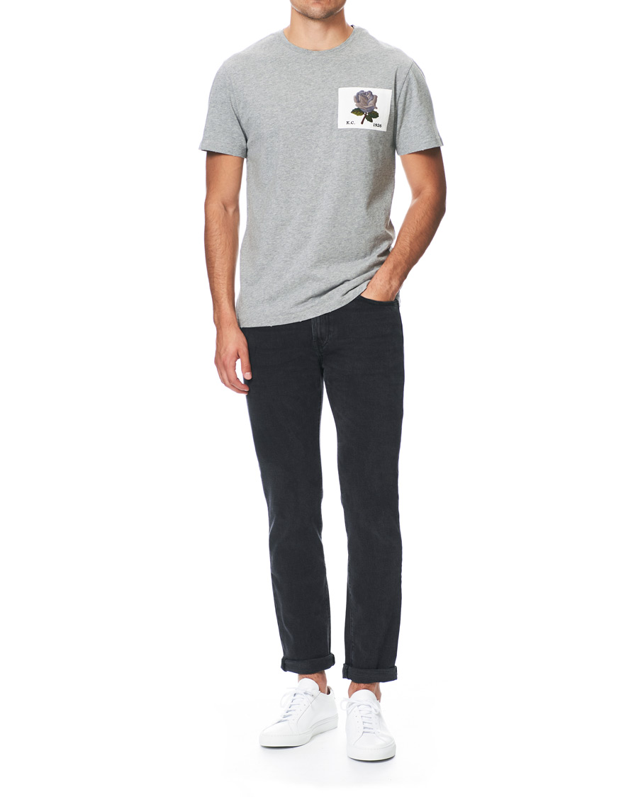 Herre | T-Shirts | Kent & Curwen | Rose Embroidered T-Shirt Grey