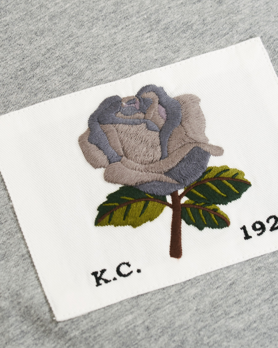 Herre | T-Shirts | Kent & Curwen | Rose Embroidered T-Shirt Grey