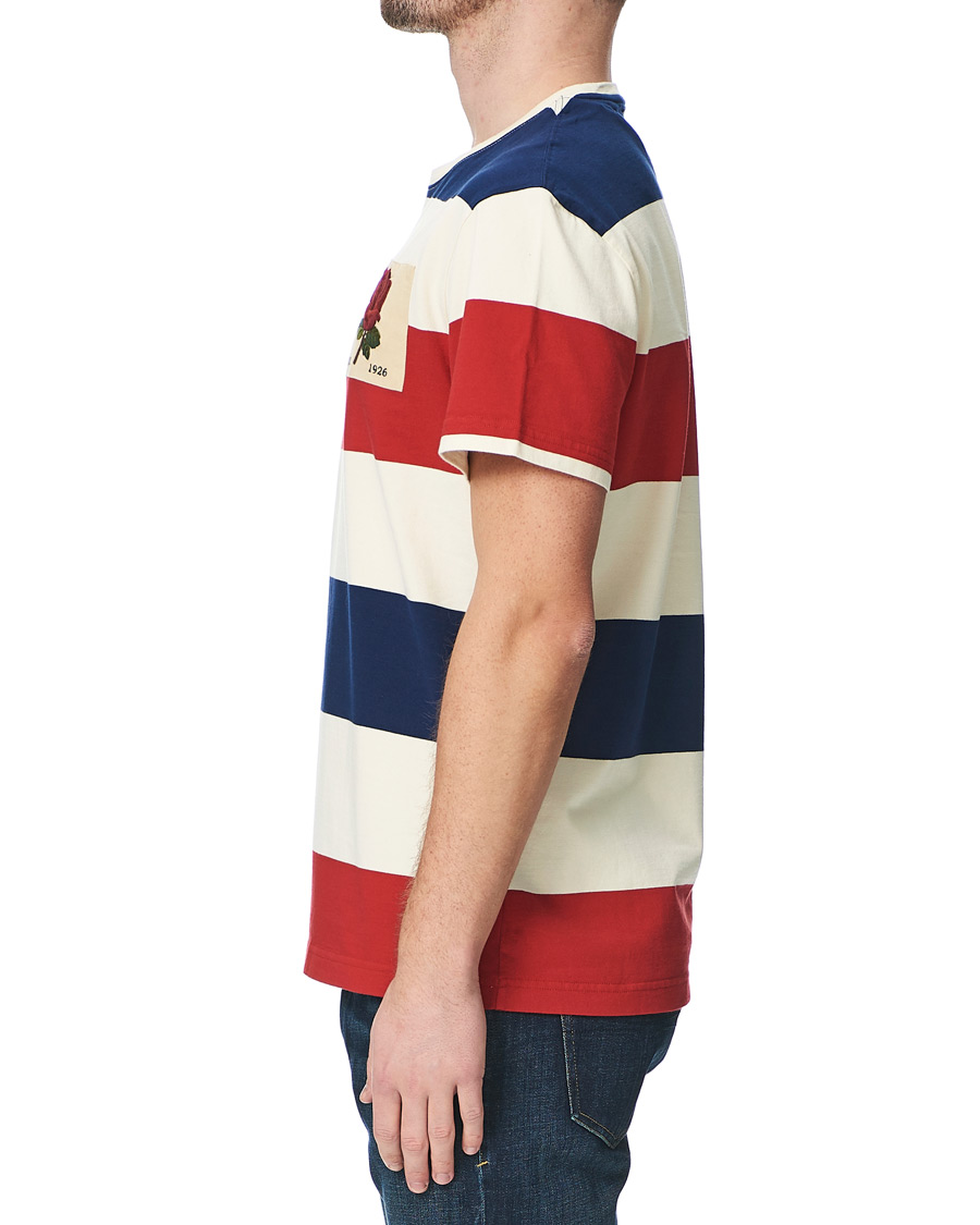 Herre | T-Shirts | Kent & Curwen | Stanley Striped Rose Logo Tee Multi