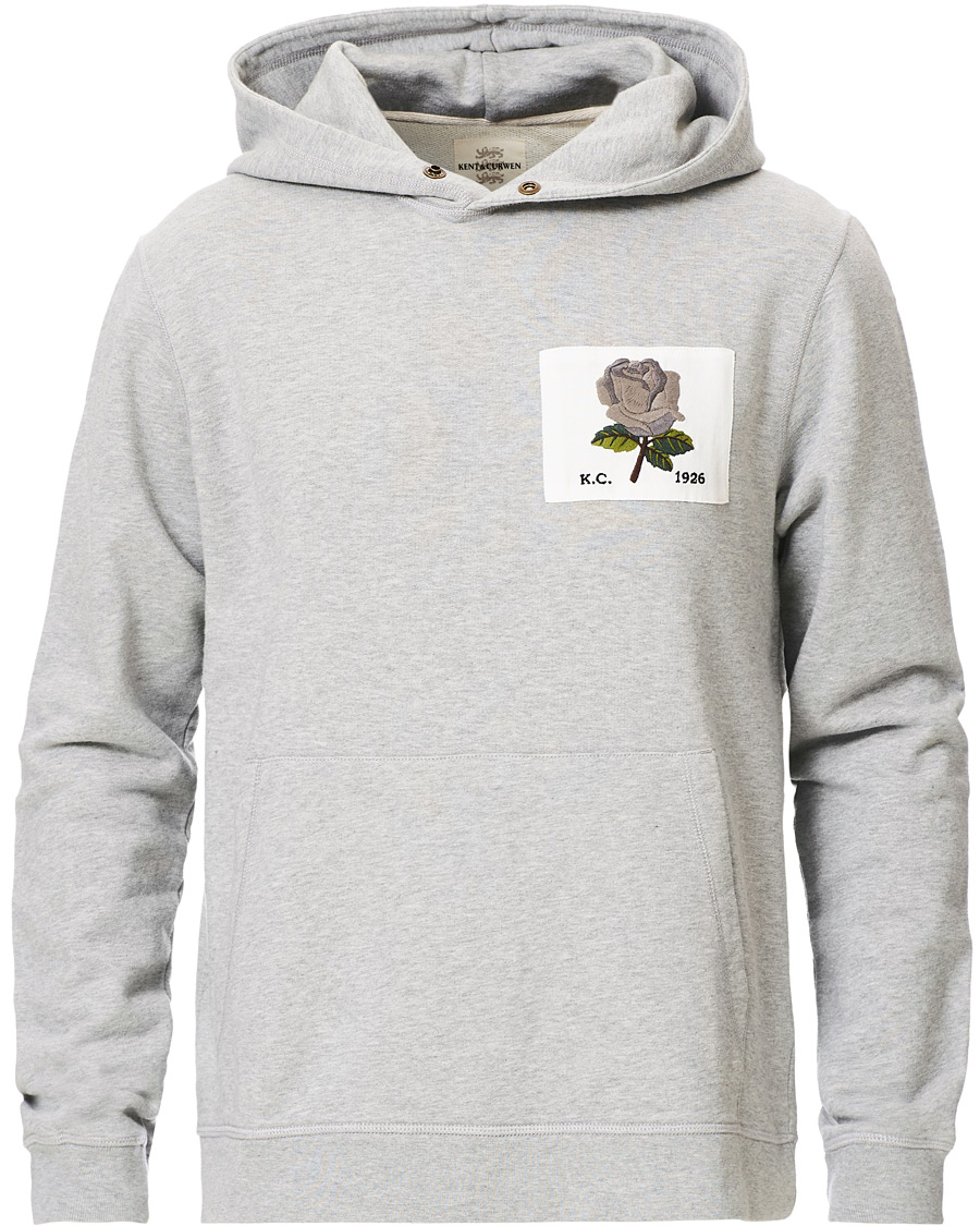 Herre | Trøjer | Kent & Curwen | Rose Embroidered Hoodie Grey