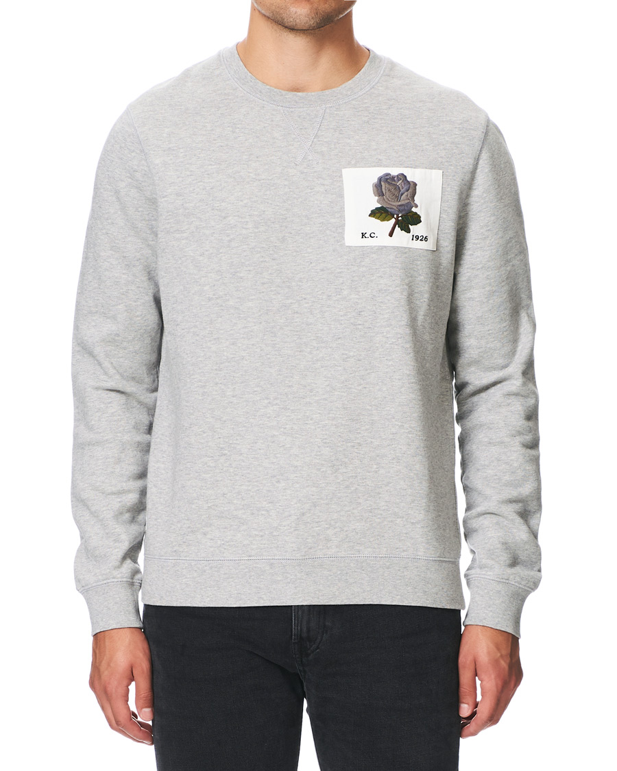 Herre | Trøjer | Kent & Curwen | Rose Embroidered Sweatshirt Grey