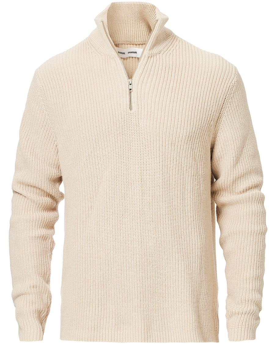 Herre | Trøjer | Samsøe Samsøe | Samsøe & Samsøe Trani Half Zip Sweater Pumice