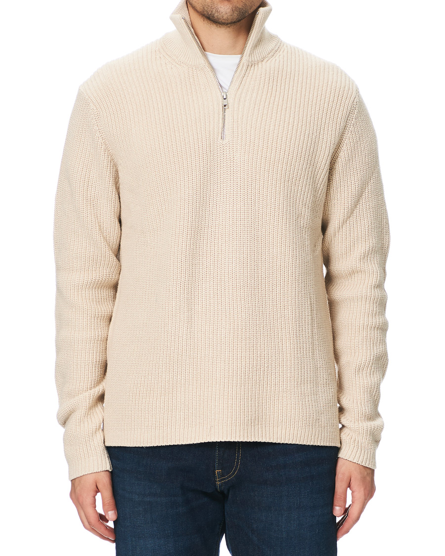 Herre | Trøjer | Samsøe Samsøe | Samsøe & Samsøe Trani Half Zip Sweater Pumice