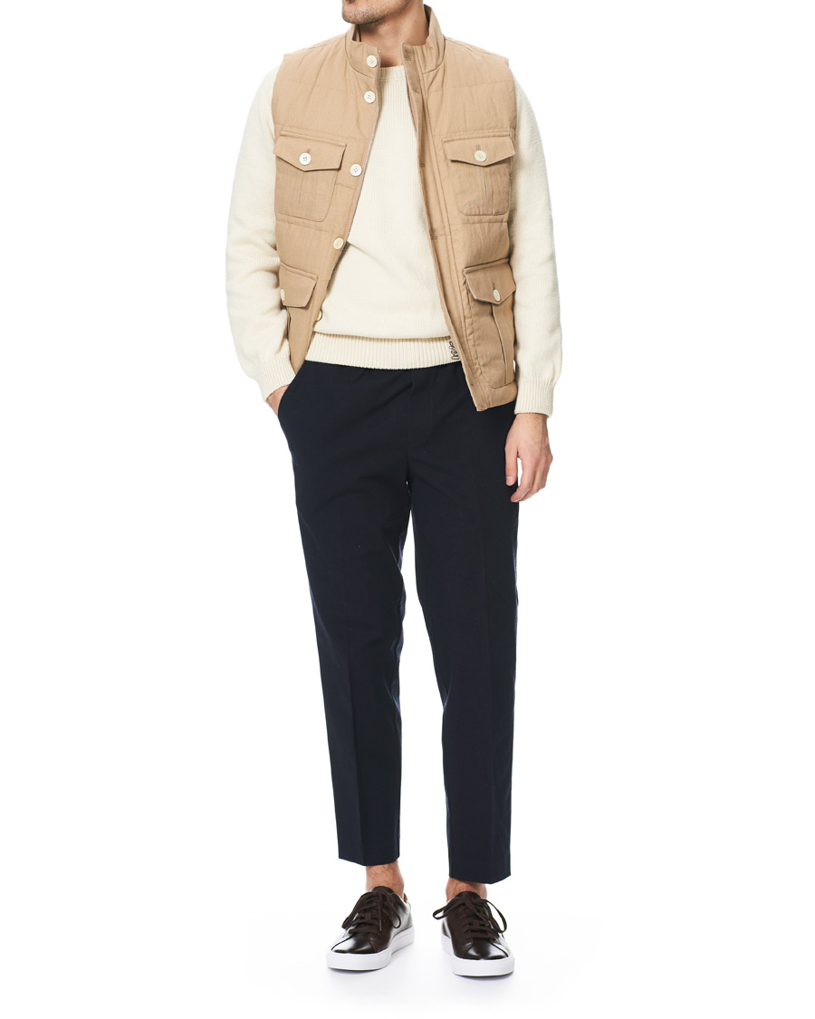 Herre | Bukser | Samsøe Samsøe | Samsøe & Samsøe Agnar Cropped Cotton Trousers Night Sky