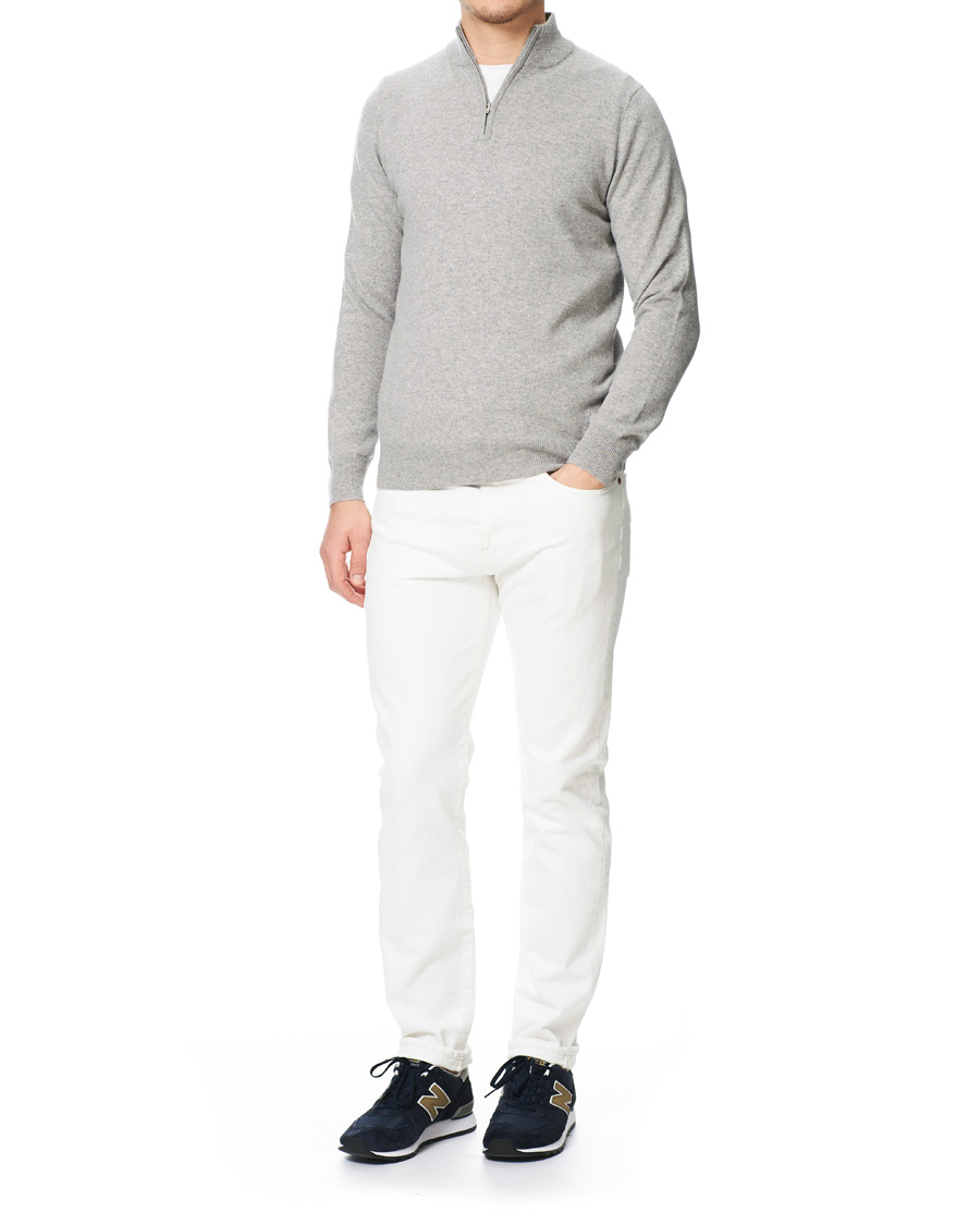 Herre | Trøjer | Soft Goat | Cashmere Half Zip Grey
