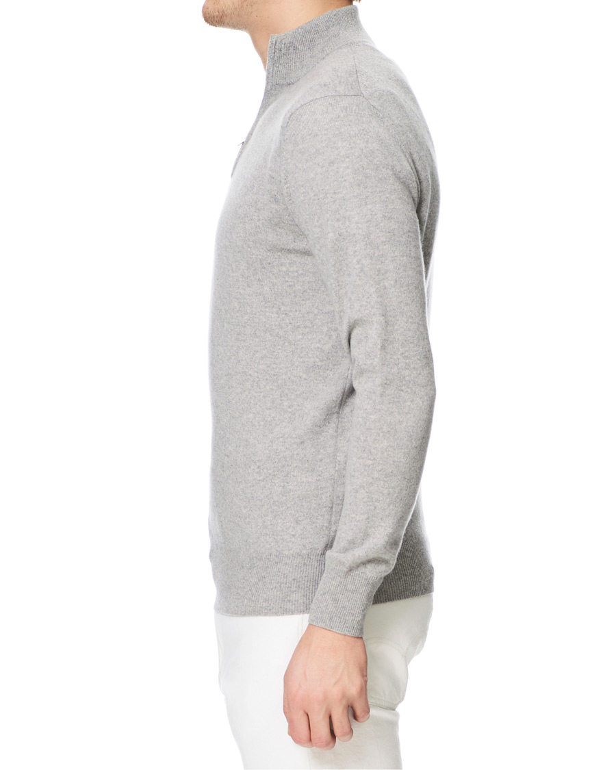 Herre | Trøjer | Soft Goat | Cashmere Half Zip Grey