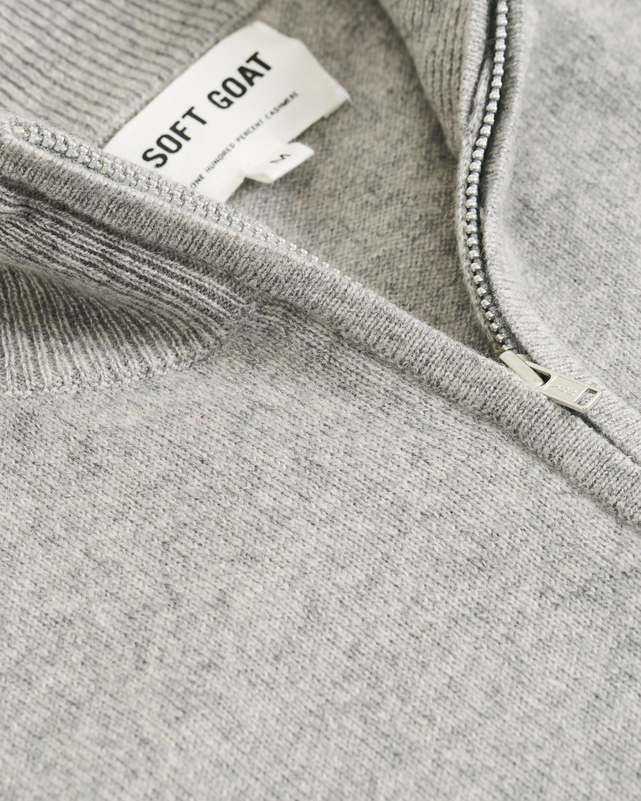Herre | Trøjer | Soft Goat | Cashmere Half Zip Grey