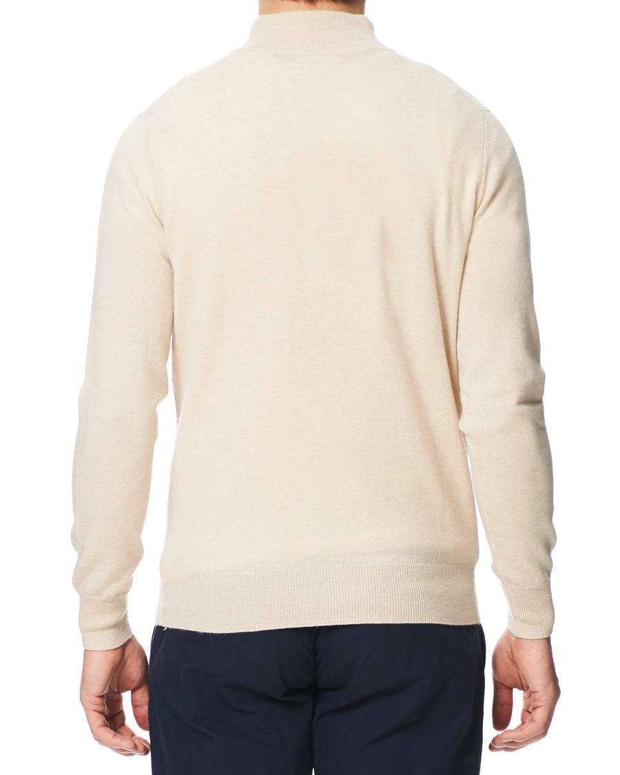 Herre | Trøjer | Soft Goat | Cashmere Half Zip Beige