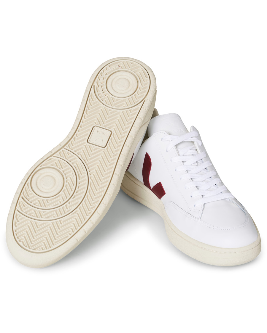 Herre | Veja V-12 Leather Sneaker White Marsala/Nautico | Veja | V-12 Leather Sneaker White Marsala/Nautico