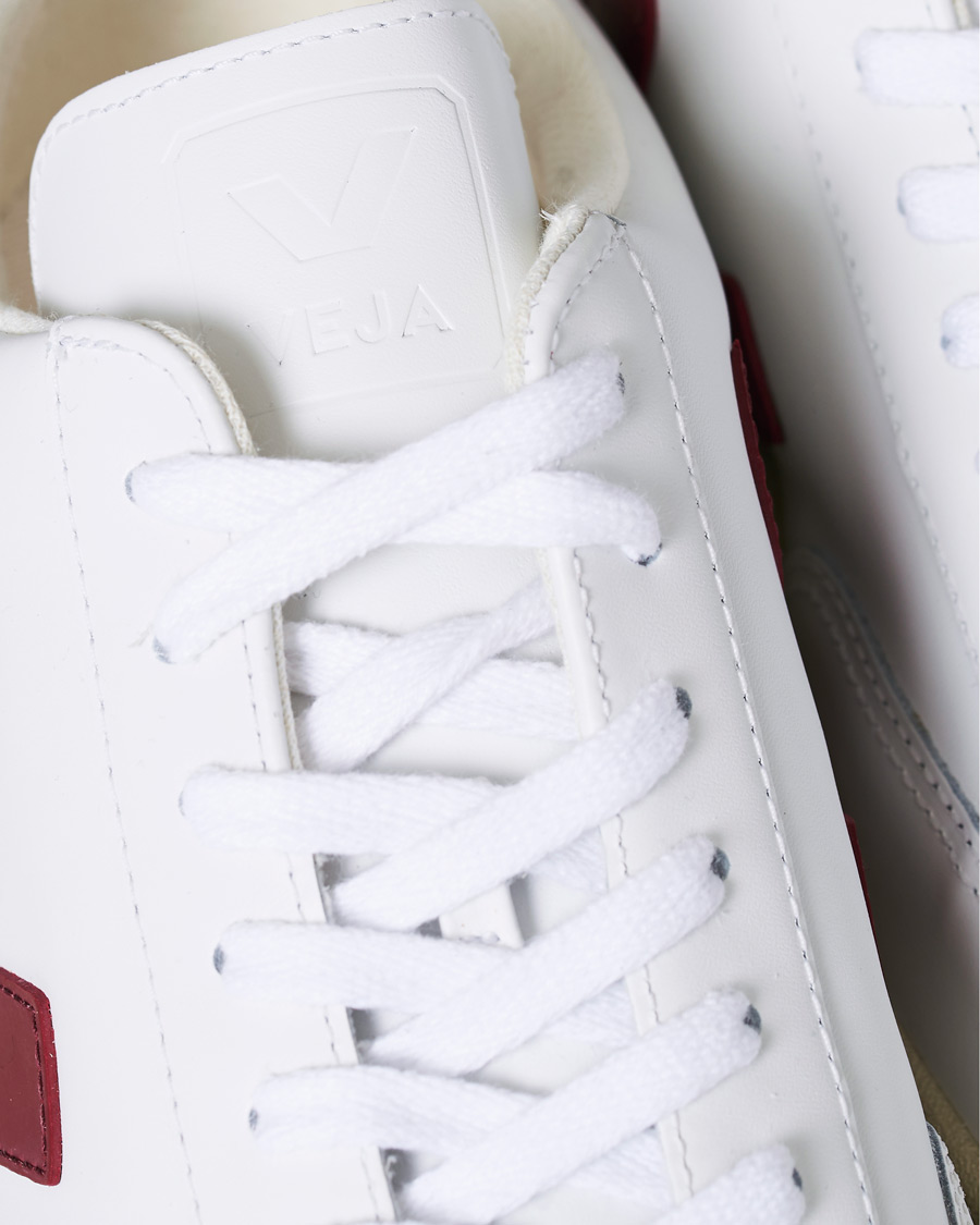 Herre | Veja V-12 Leather Sneaker White Marsala/Nautico | Veja | V-12 Leather Sneaker White Marsala/Nautico
