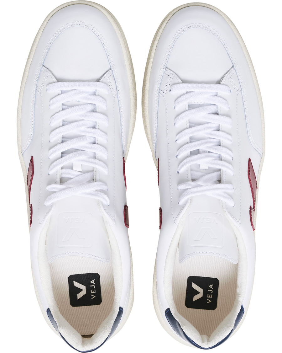 Herre | Veja V-12 Leather Sneaker White Marsala/Nautico | Veja | V-12 Leather Sneaker White Marsala/Nautico