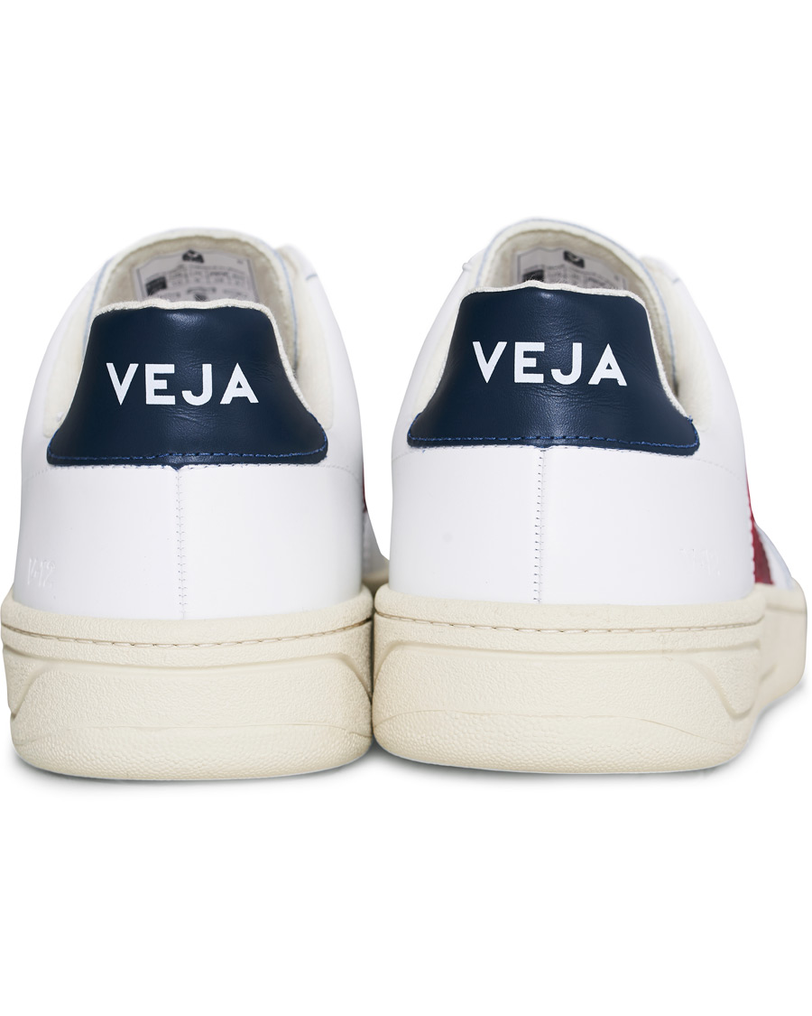 Herre | Veja V-12 Leather Sneaker White Marsala/Nautico | Veja | V-12 Leather Sneaker White Marsala/Nautico