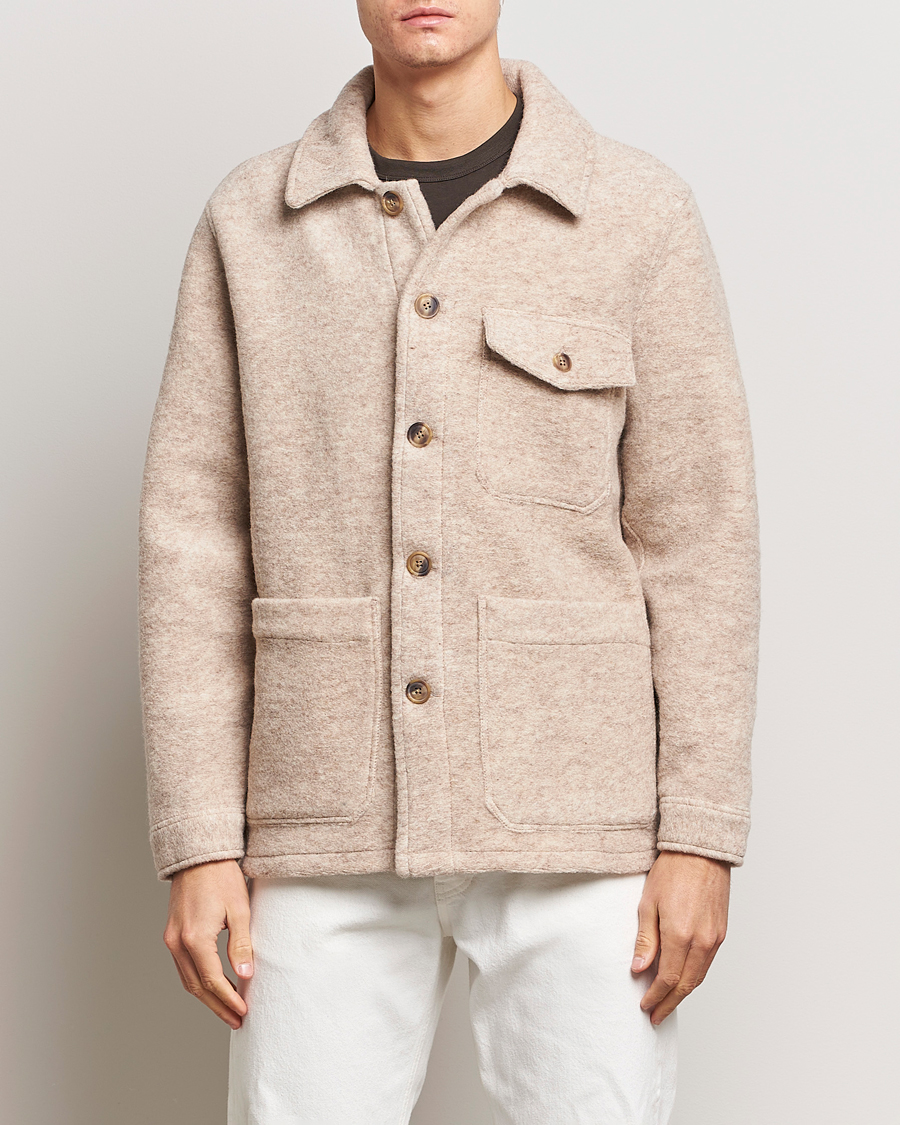 Herre | Jakker | A Day's March | Chaumont Heavy Wool Overshirt Sand