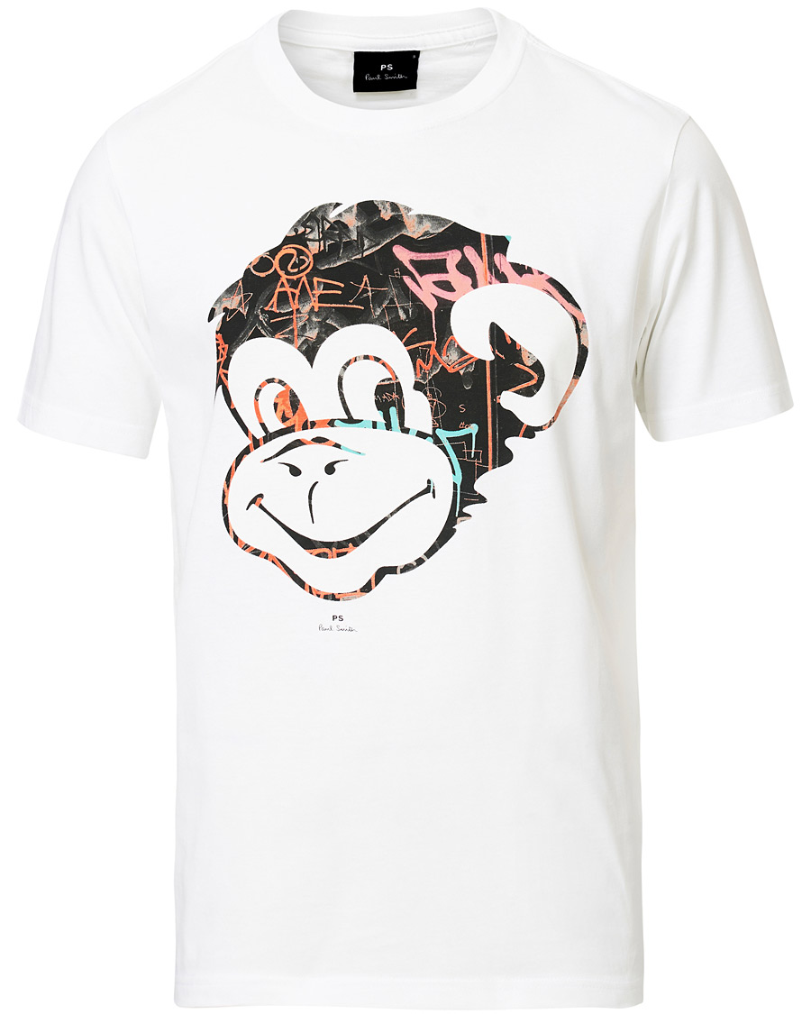 Herre | T-Shirts | PS Paul Smith | Regular Fit Monkey Tee White