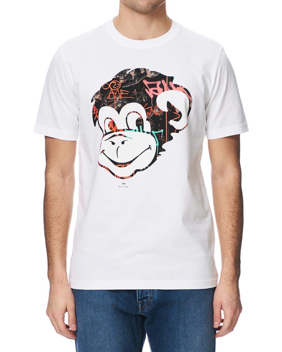 Herre | T-Shirts | PS Paul Smith | Regular Fit Monkey Tee White