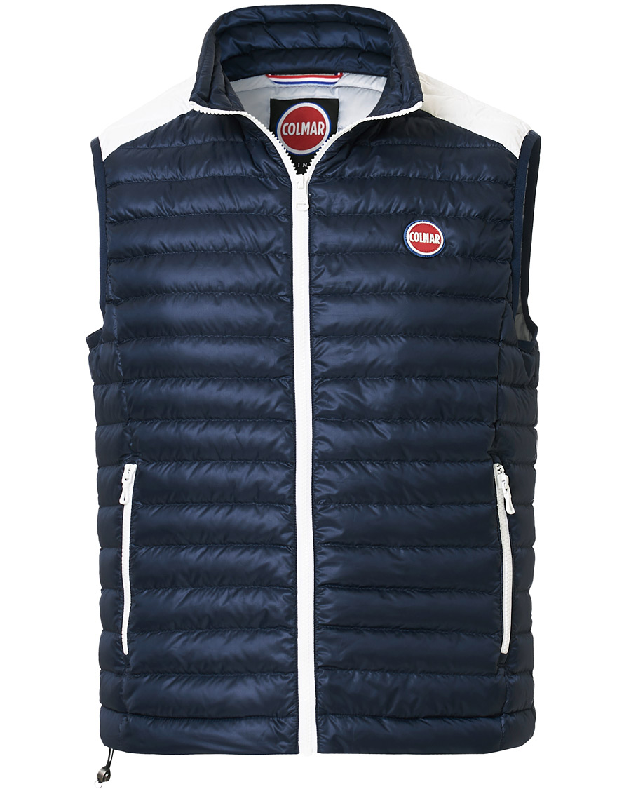 Herre | Jakker | Colmar | Lightweight Down Stripe Vest Navy