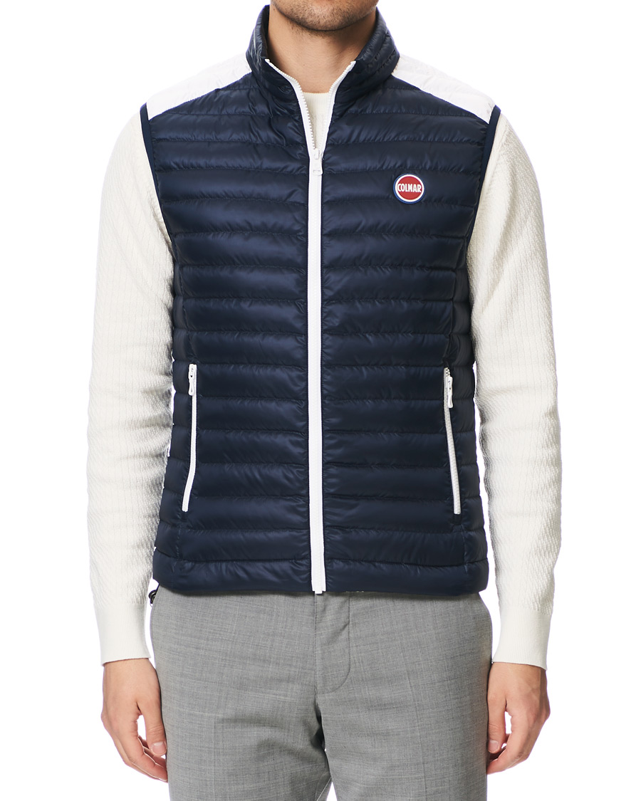 Herre | Jakker | Colmar | Lightweight Down Stripe Vest Navy