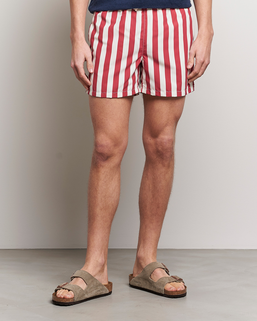 Herre | Italian Department | Ripa Ripa | Paraggi Striped Swimshorts Red/White