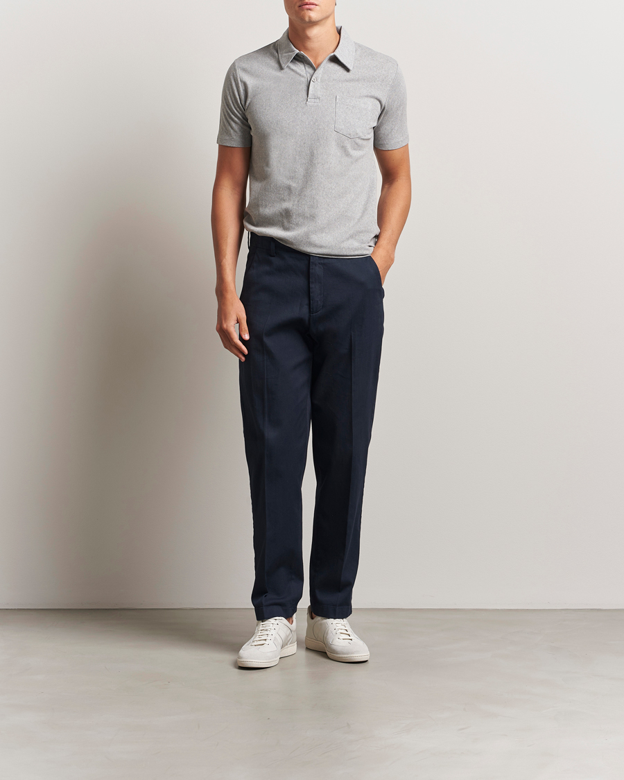 Herre | Polotrøjer | Sunspel | Riviera Polo Shirt Grey Melange