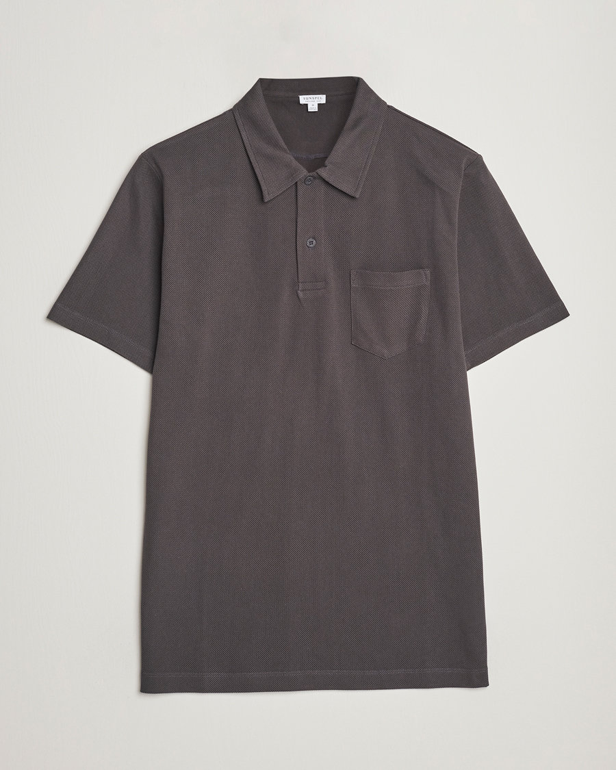 Herre | Polotrøjer | Sunspel | Riviera Polo Shirt Charcoal