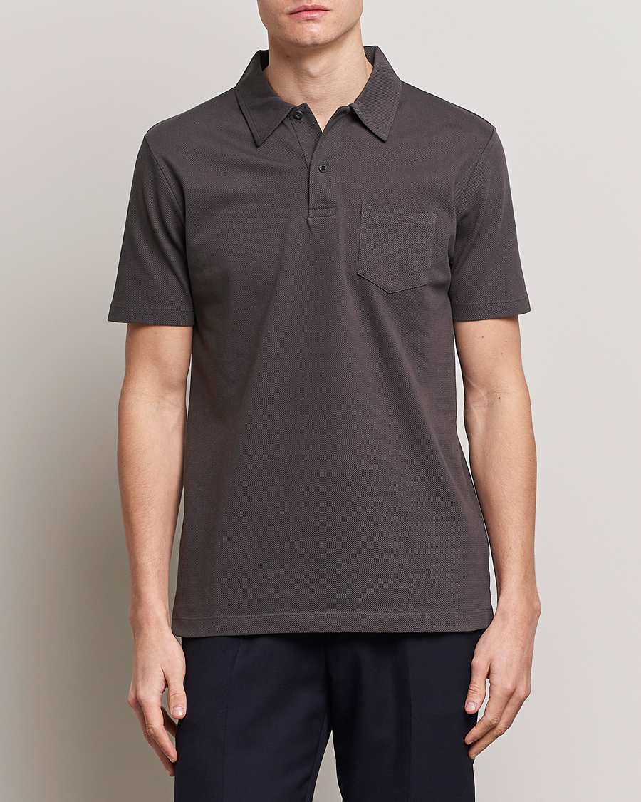 Herre |  | Sunspel | Riviera Polo Shirt Charcoal