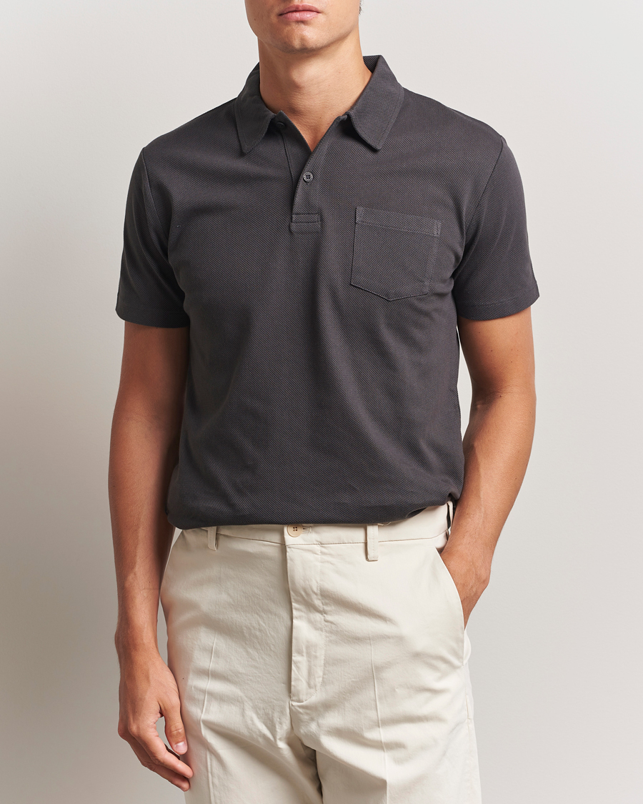 Herre | Polotrøjer | Sunspel | Riviera Polo Shirt Charcoal