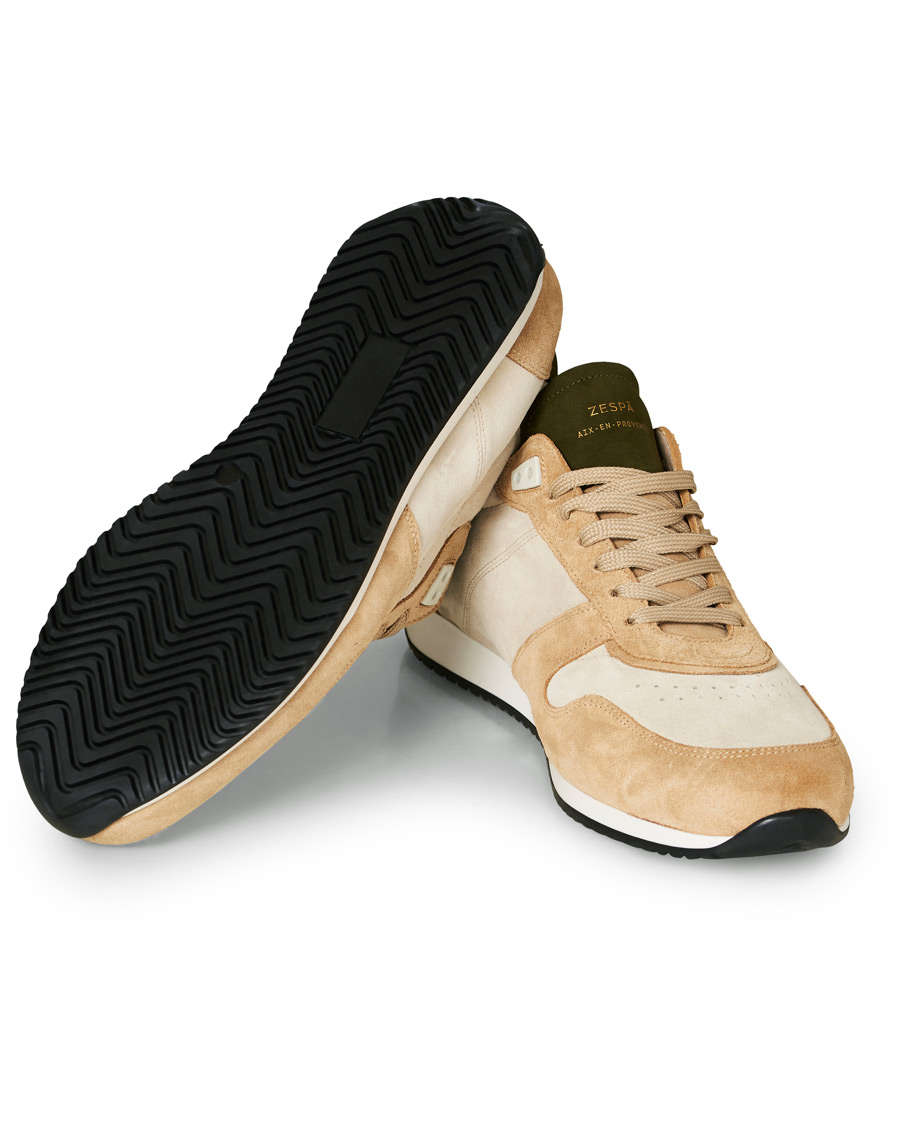 Herre | Zespà ZSP6 Suede Runner Sneakers Off White/Savane | Zespà | ZSP6 Suede Runner Sneakers Off White/Savane