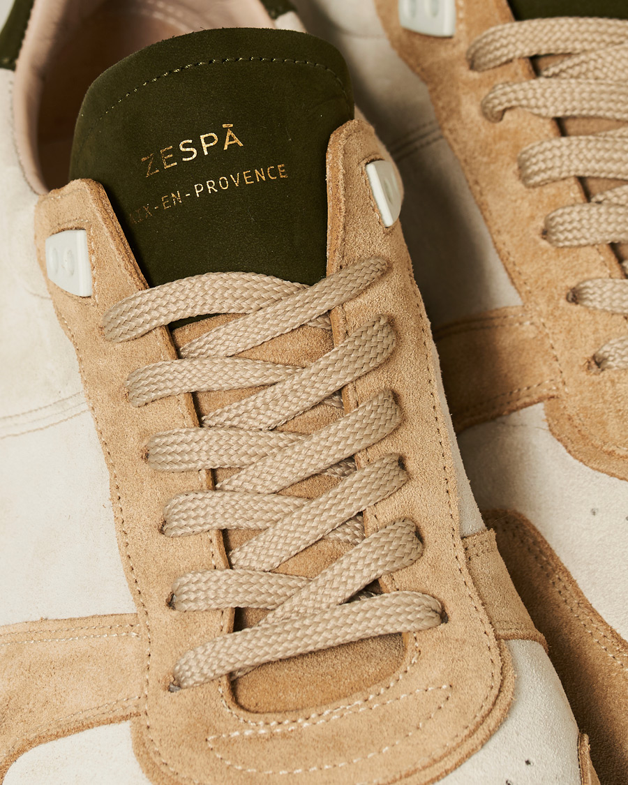 Herre | Zespà ZSP6 Suede Runner Sneakers Off White/Savane | Zespà | ZSP6 Suede Runner Sneakers Off White/Savane