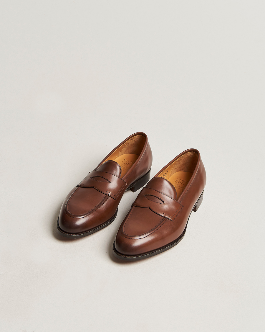 Herre | Håndlavede sko | Edward Green | Piccadilly Penny Loafer Dark Oak Antique
