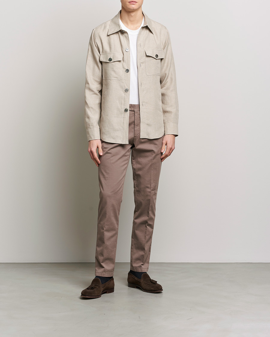 Herre | Bukser | Oscar Jacobson | Danwick Side Adjusters Chino Light Brown