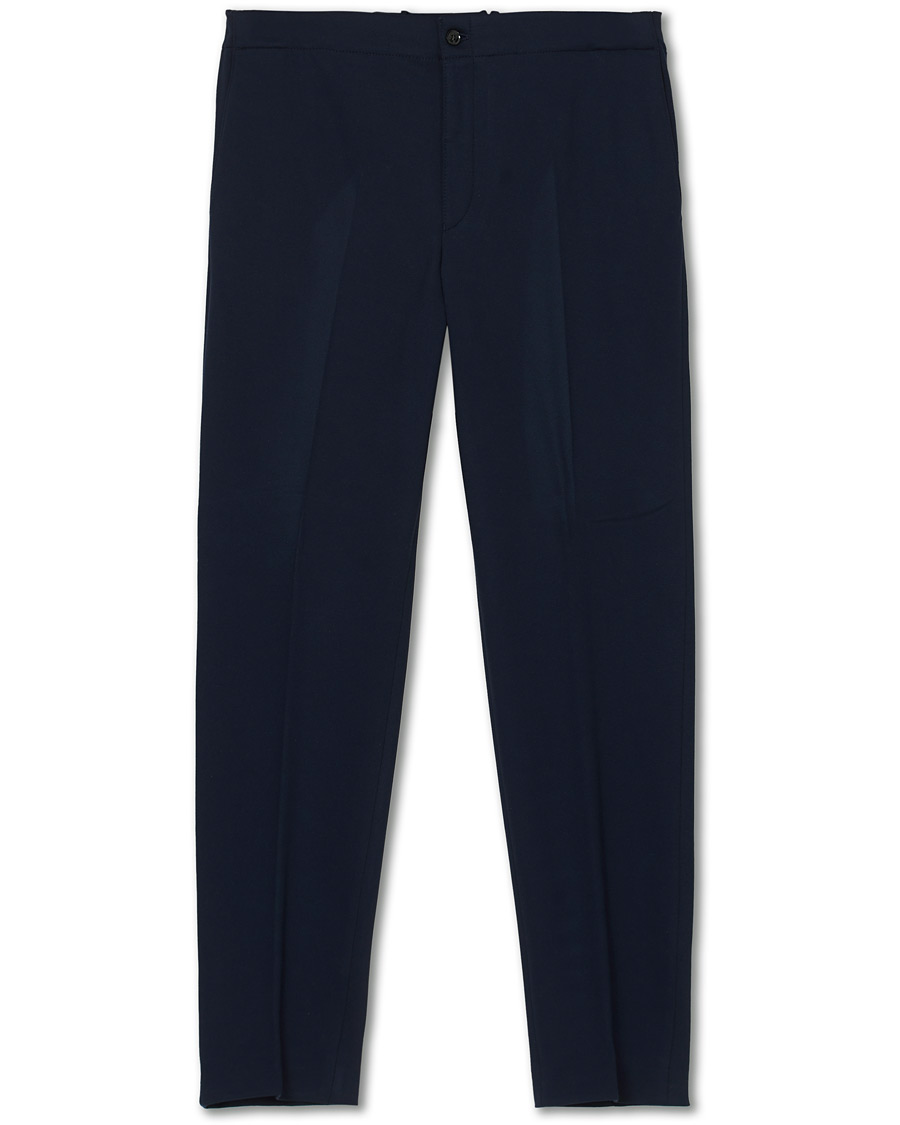 Herre | Bukser | Oscar Jacobson | Neil Jersey Drawstring Trousers Navy