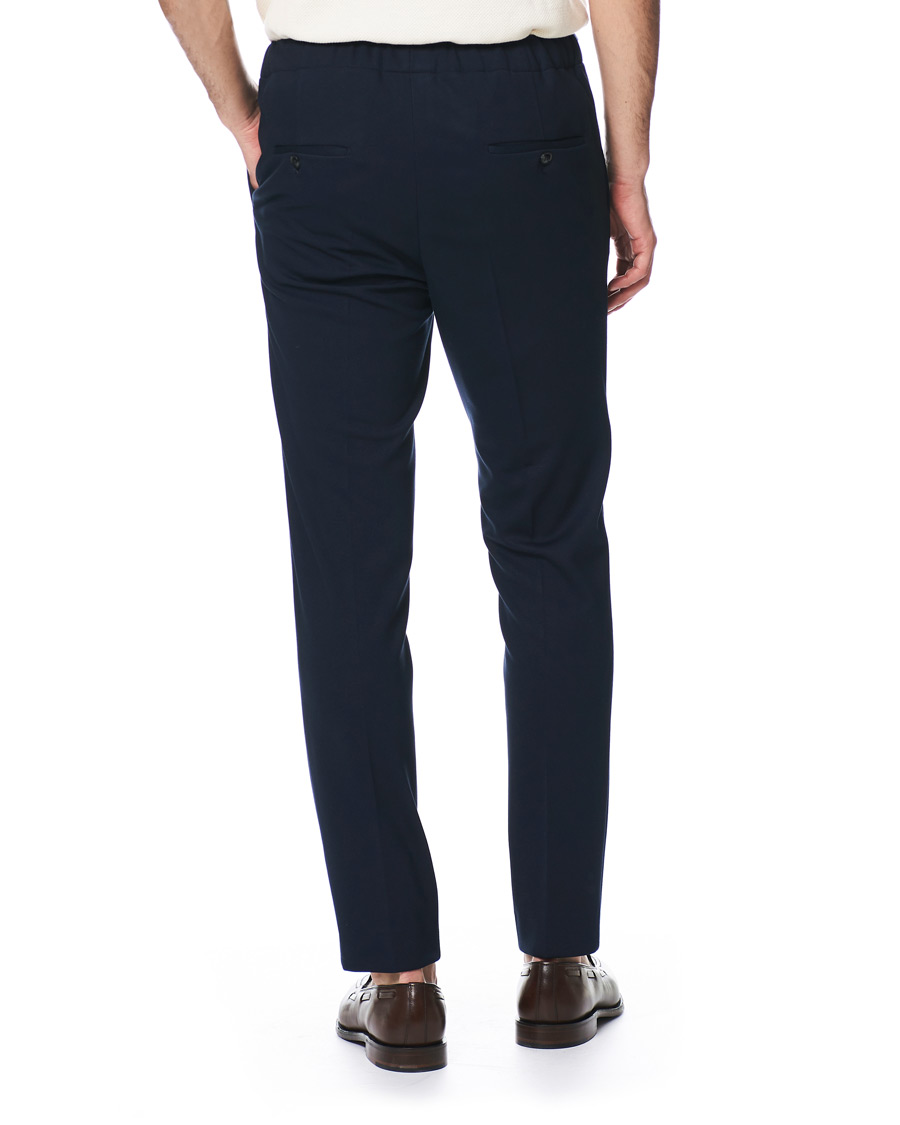 Herre | Bukser | Oscar Jacobson | Neil Jersey Drawstring Trousers Navy