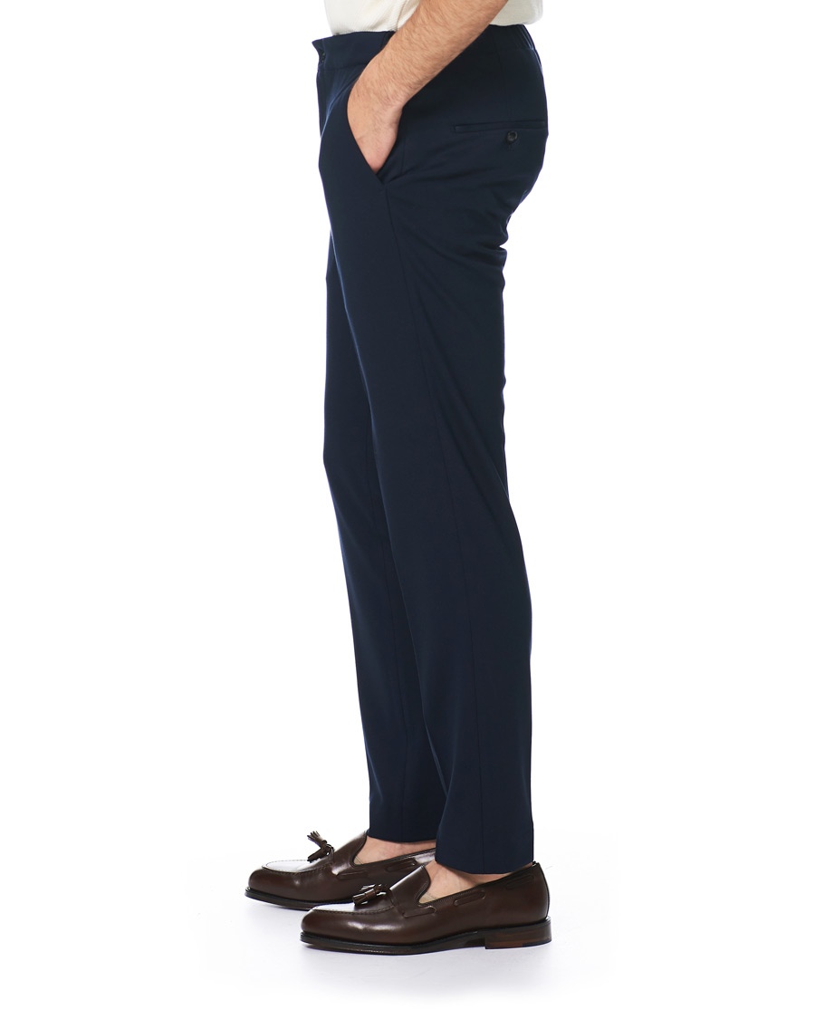 Herre | Bukser | Oscar Jacobson | Neil Jersey Drawstring Trousers Navy