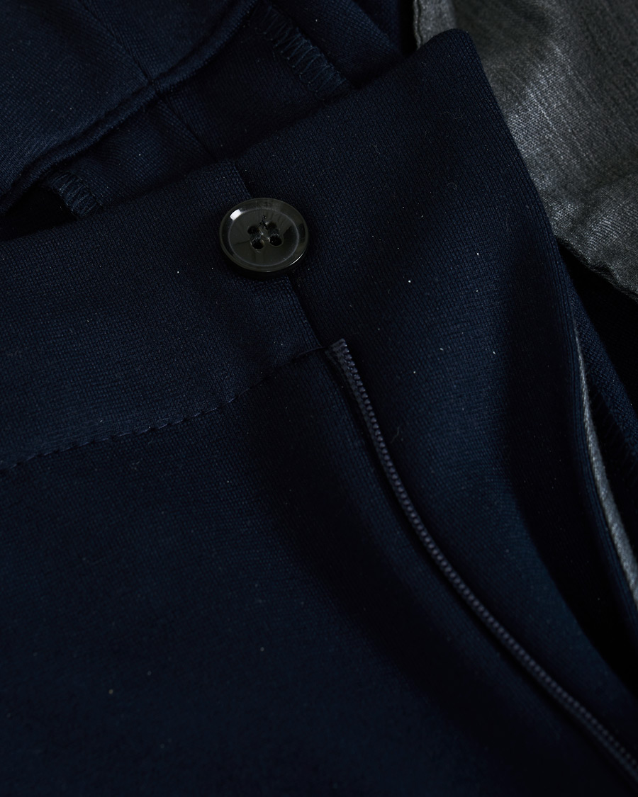 Herre | Bukser | Oscar Jacobson | Neil Jersey Drawstring Trousers Navy