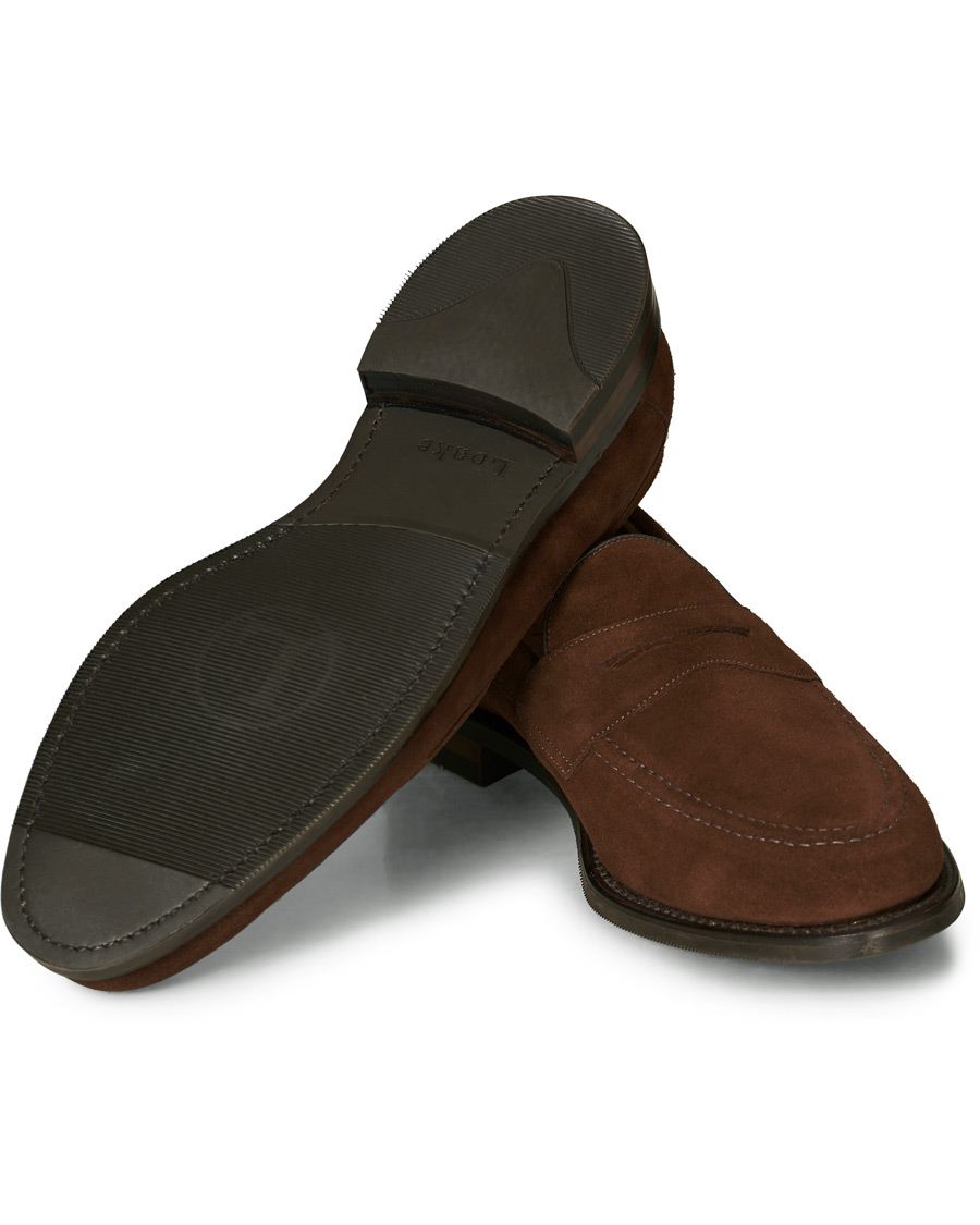 Herre | Loake 1880 Imperial 2 Penny Loafer Brown Suede UK10 - EU44 | Loake 1880 | Imperial 2 Penny Loafer Brown Suede UK10 - EU44