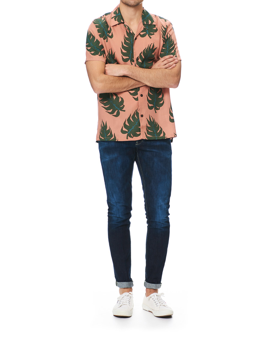 Herre | Skjorter | Nudie Jeans | Arvid Leaf Short Sleeve Shirt Apricot