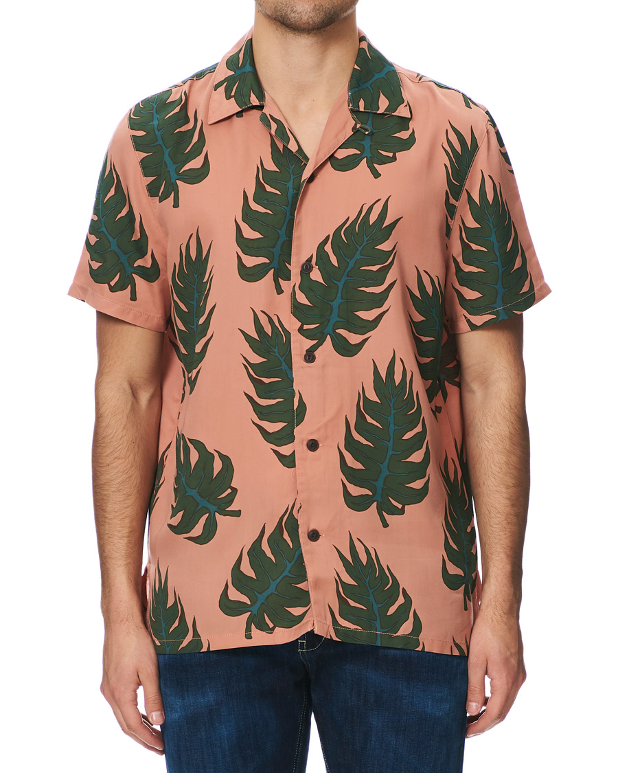 Herre | Skjorter | Nudie Jeans | Arvid Leaf Short Sleeve Shirt Apricot